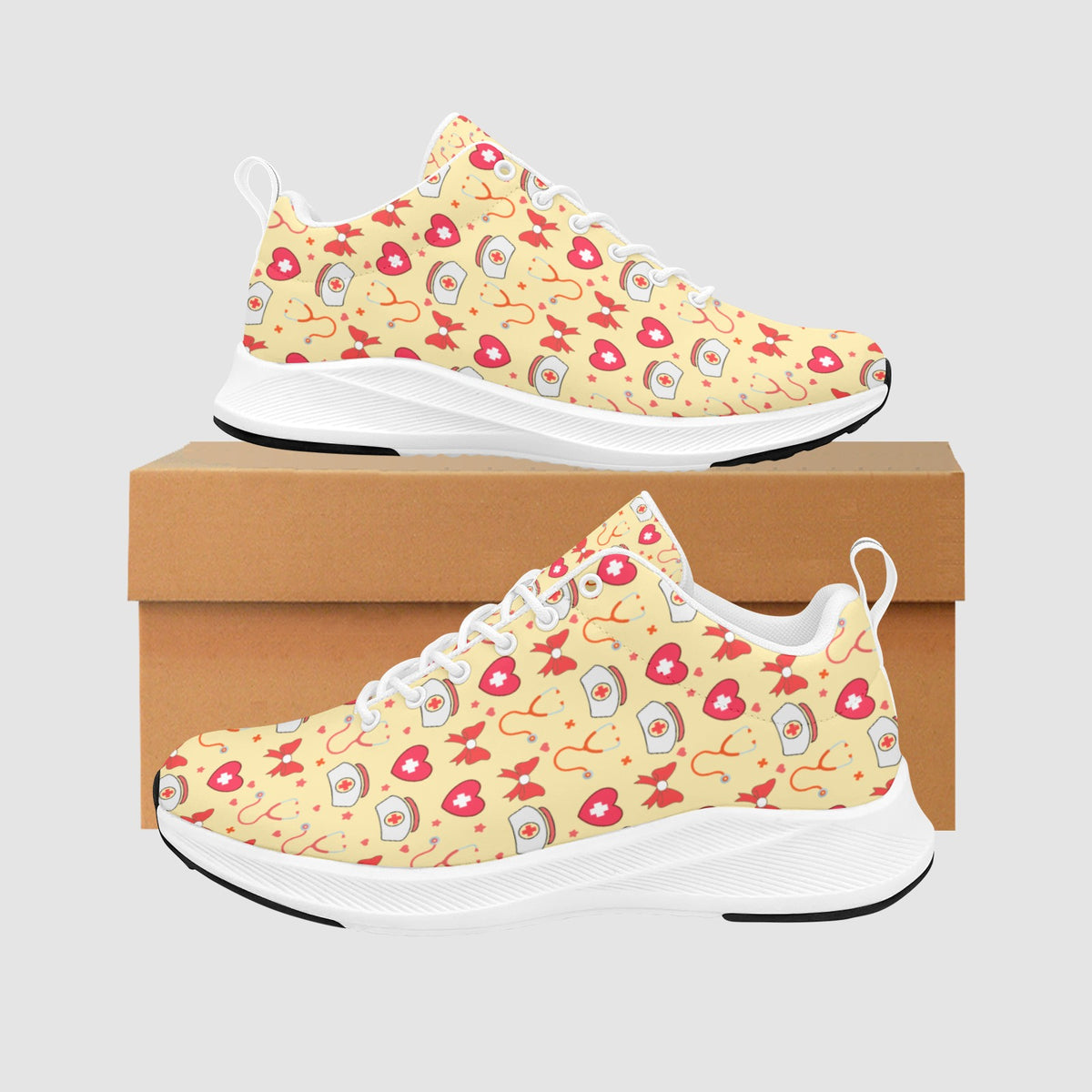 Red White Nurses Hats Nursing Shoes