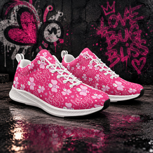 Love Bug Bliss Comfort Sneakers with playful heart‑and‑ladybug accents, breathable mesh upper, and cushioned everyday comfort sole.